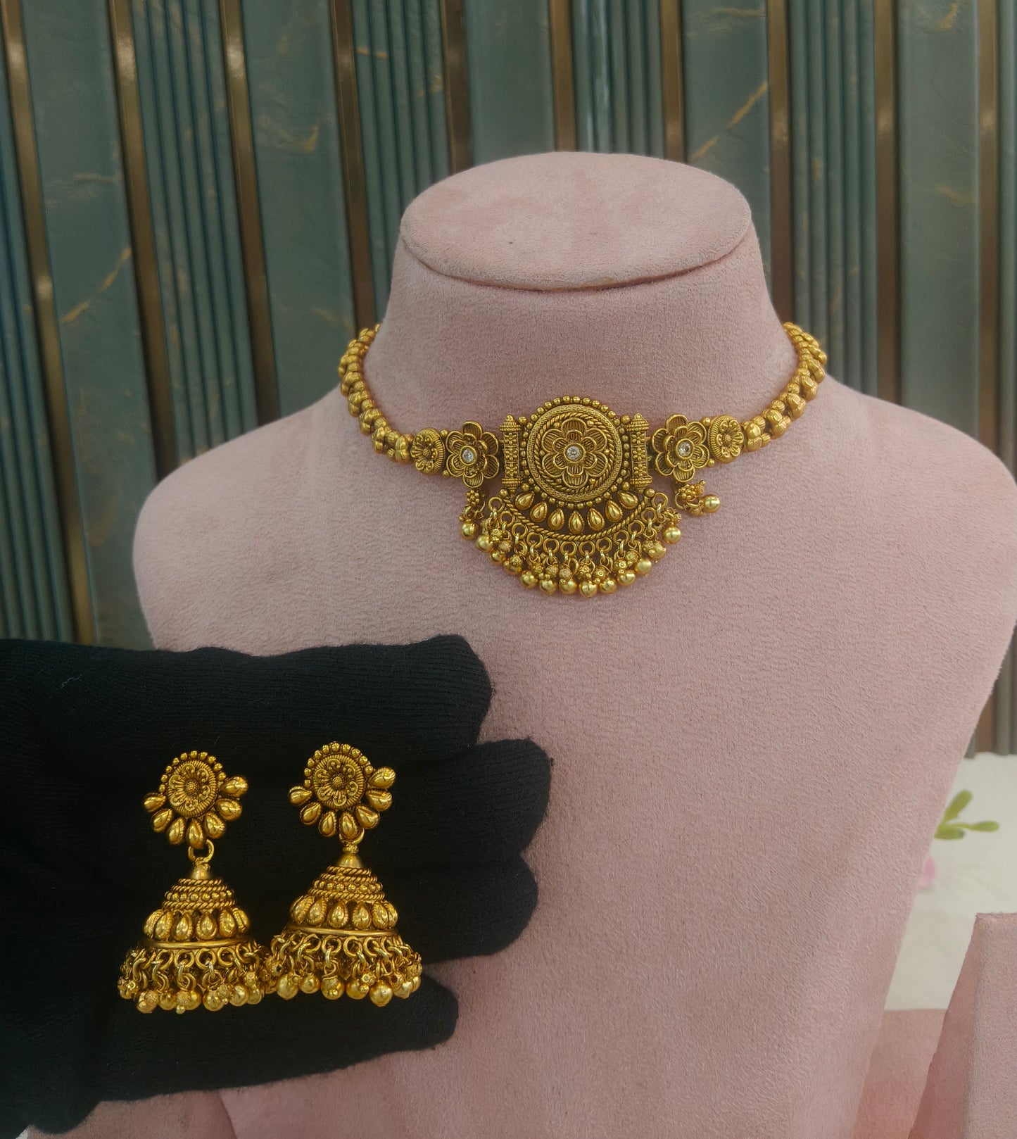 Gold Polki  Choker  Jewellery Litika Set