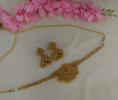 Gold Polki  Choker  Jewellery Litika Set