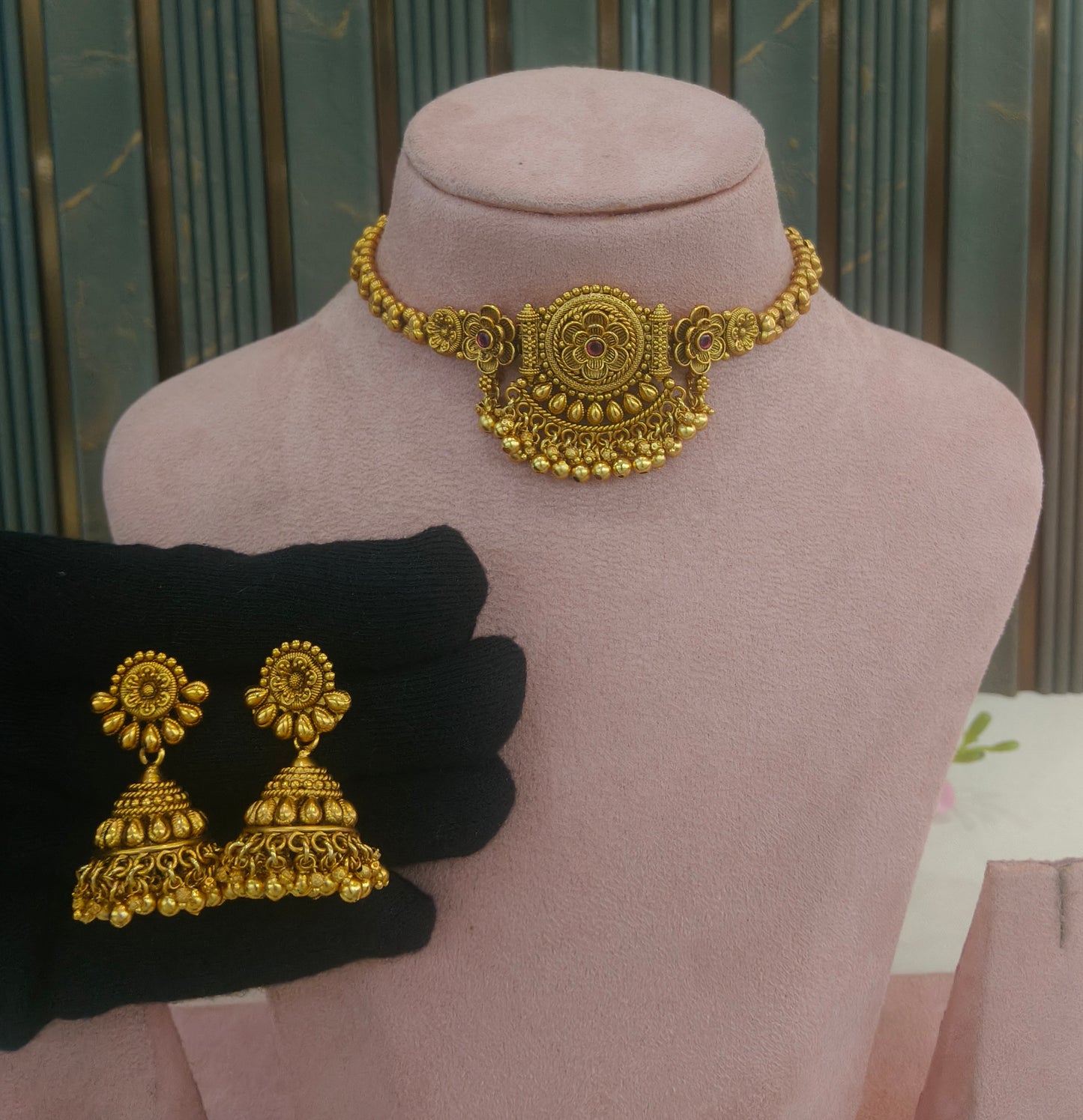 Gold Polki  Choker  Jewellery Litika Set