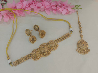 Gold Polki  Choker  Jewellery Litika Set