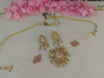 Gold Polki  Choker  Jewellery Litika Set