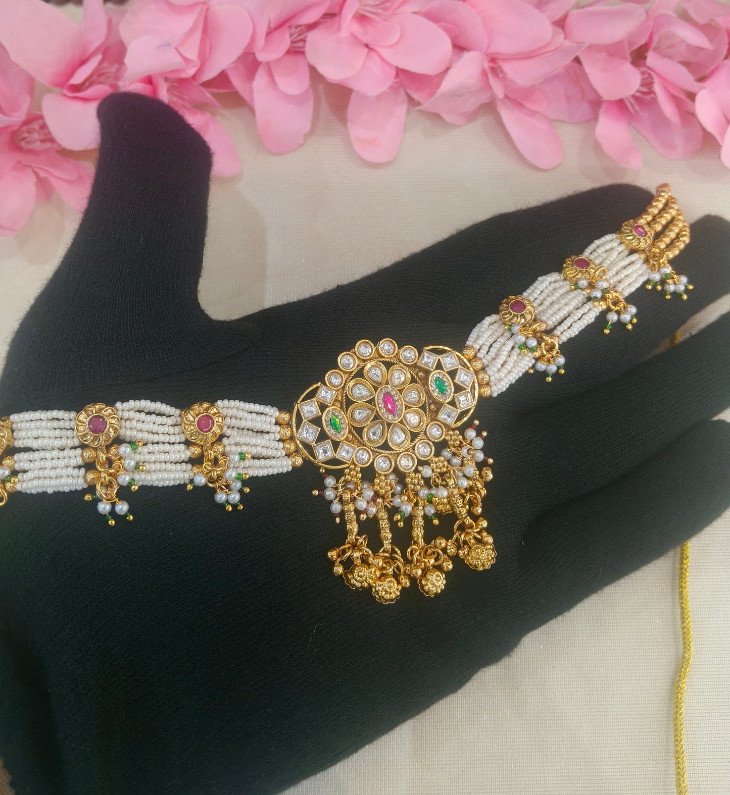 Gold Polki  Choker  Jewellery Litika Set