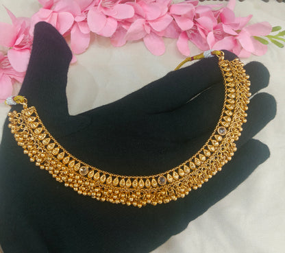 Gold Polki  Necklace  Jewellery Sarika Set