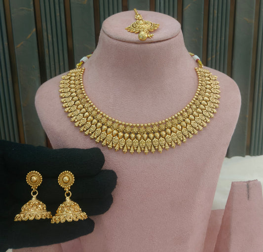 Gold Polki  Necklace  Jewellery Sarika Set