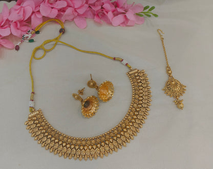 Gold Polki  Necklace  Jewellery Sarika Set