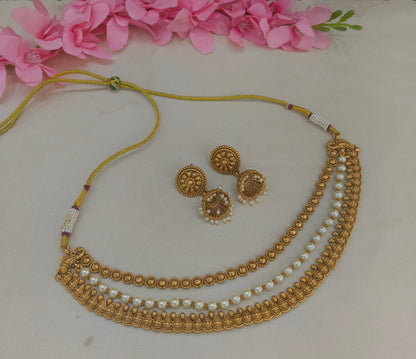 Gold Polki  Necklace  Jewellery Sarika Set
