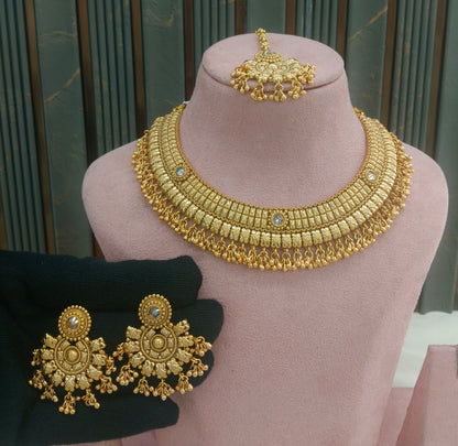 Gold Polki  Necklace  Jewellery Sarika Set