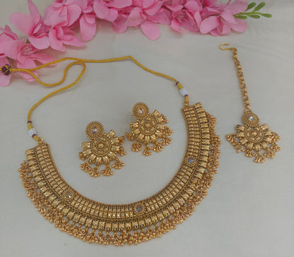 Gold Polki  Necklace  Jewellery Sarika Set
