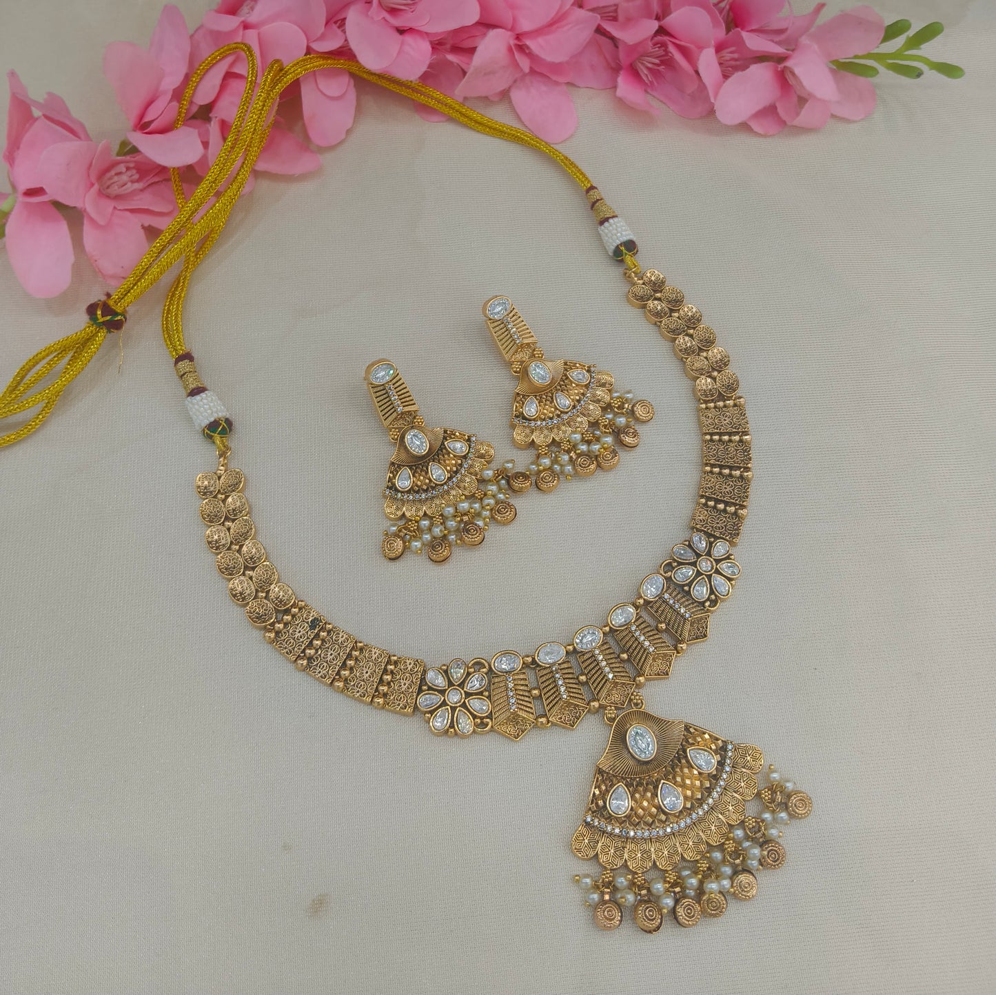 Gold Polki  Necklace  Jewellery Latika Set