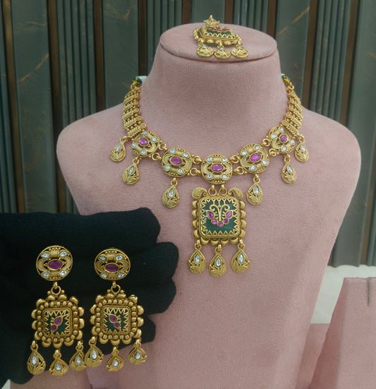 Gold Polki  Necklace  Jewellery Latika Set