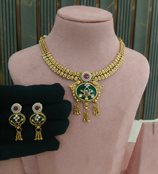 Gold Polki  Necklace  Jewellery Latika Set