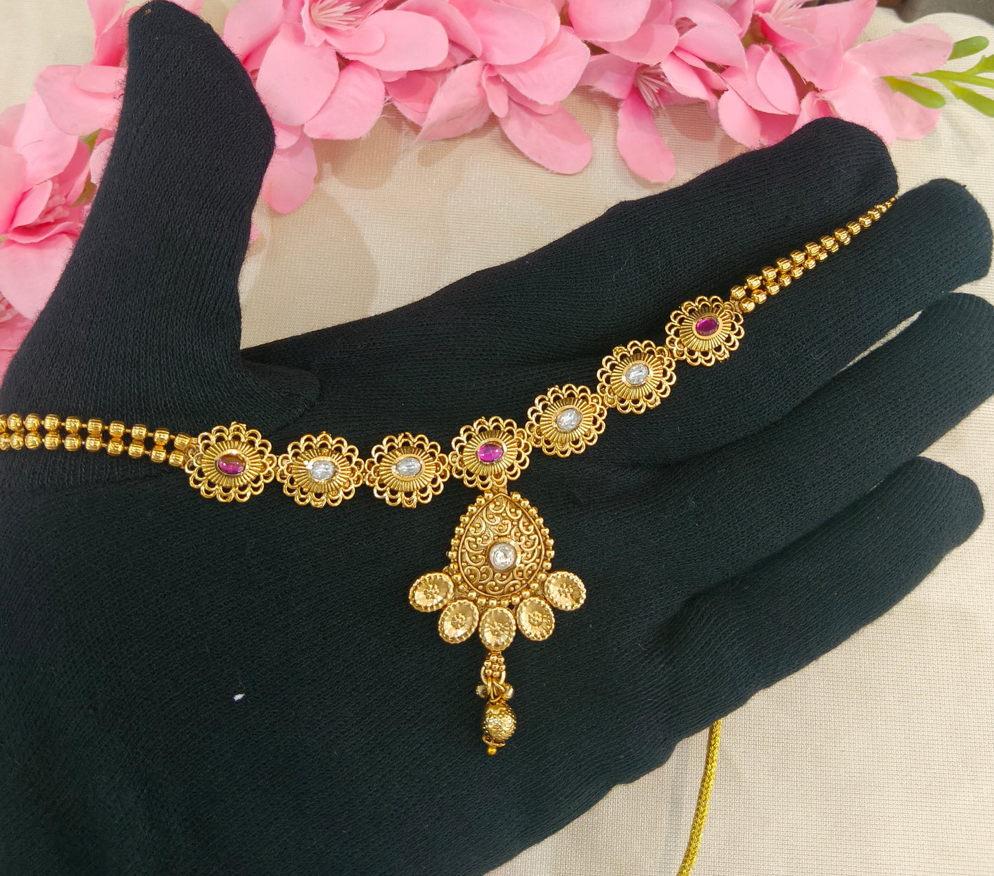 Gold Polki  Necklace  Jewellery Latika Set