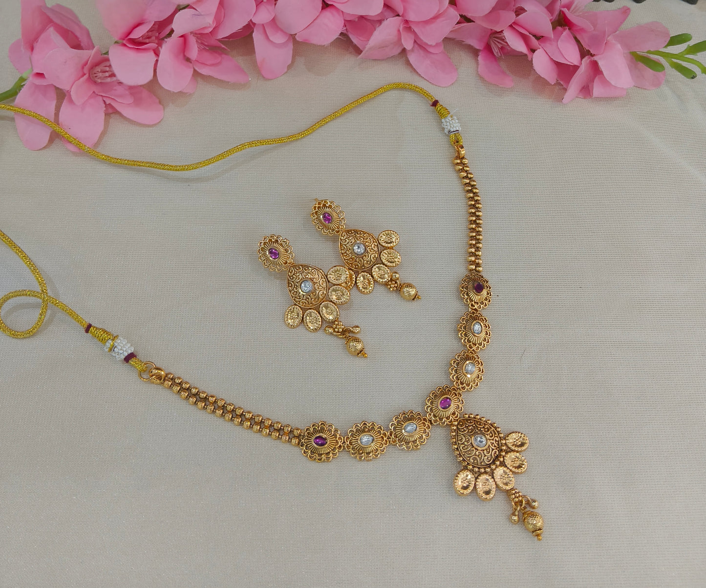 Gold Polki  Necklace  Jewellery Latika Set