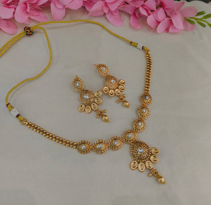 Gold Polki  Necklace  Jewellery Latika Set