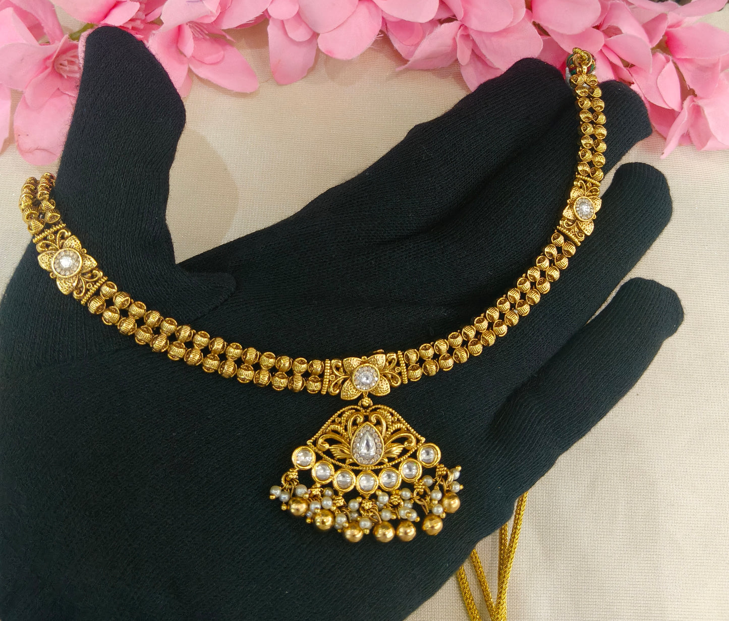Gold Polki  Necklace  Jewellery Latika Set