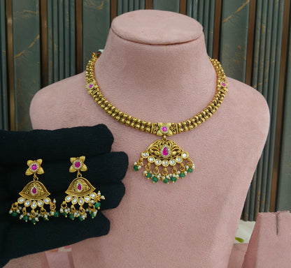 Gold Polki  Necklace  Jewellery Latika Set