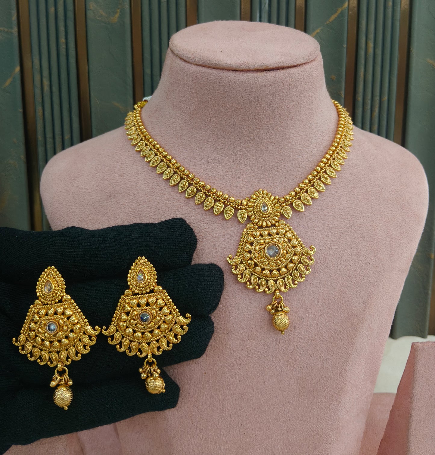 Gold Polki  Necklace  Jewellery Latika Set