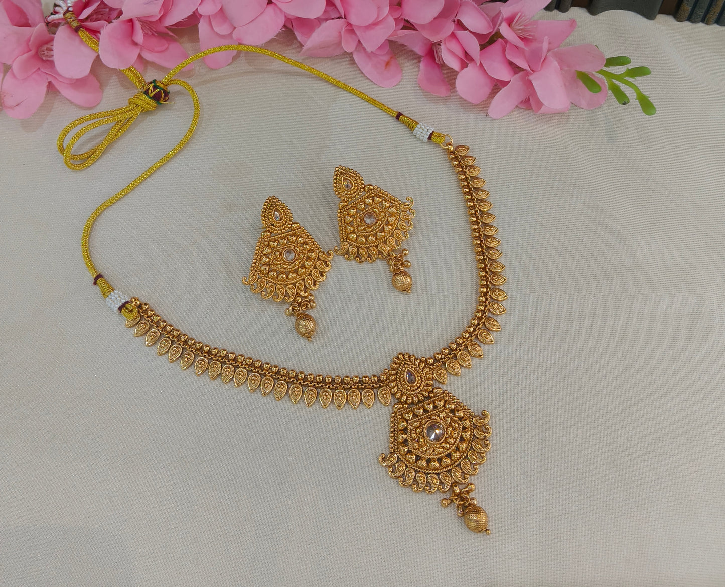 Gold Polki  Necklace  Jewellery Latika Set