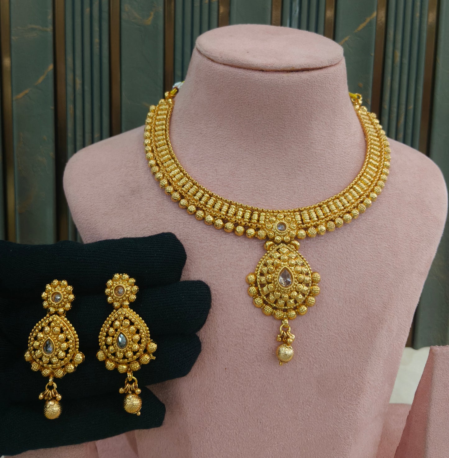 Gold Polki  Necklace  Jewellery Latika Set
