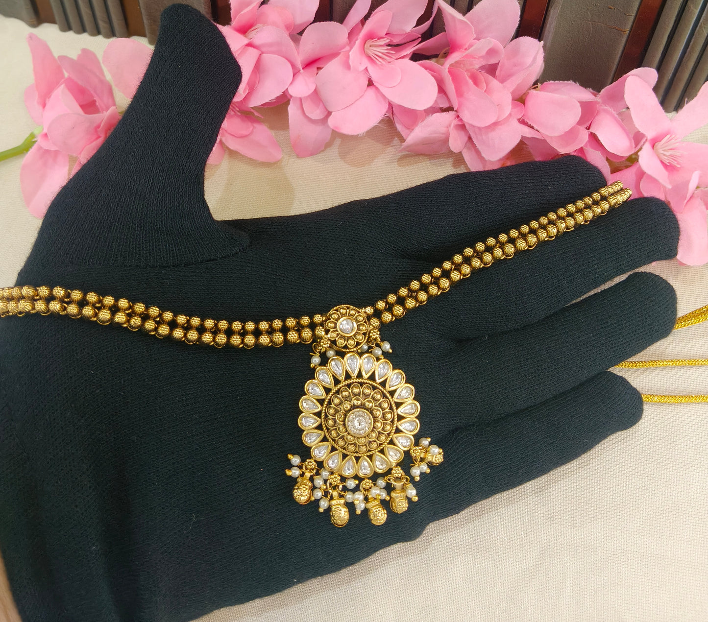 Gold Polki  Necklace  Jewellery Latika Set