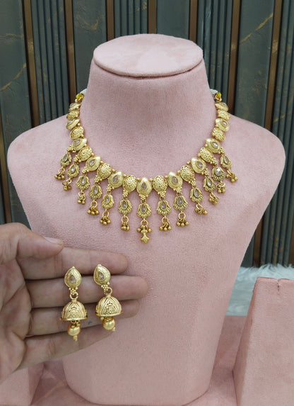 Gold polki  Necklace set/ Gold Midori Necklace set