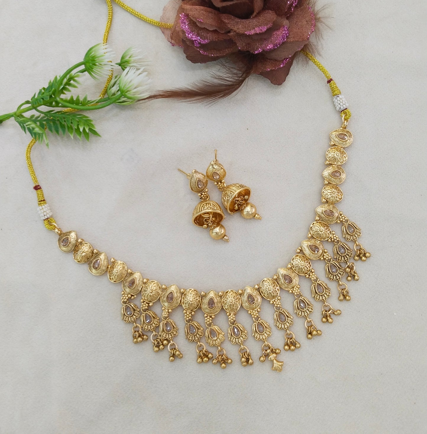 Gold polki  Necklace set/ Gold Midori Necklace set