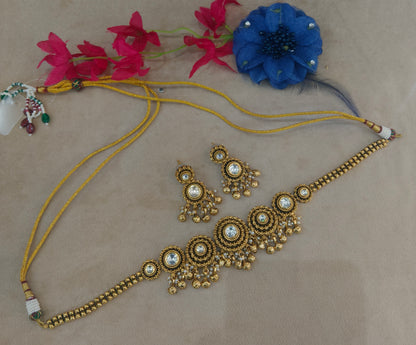 Gold Polki Necklace Jewellery Lucy Set