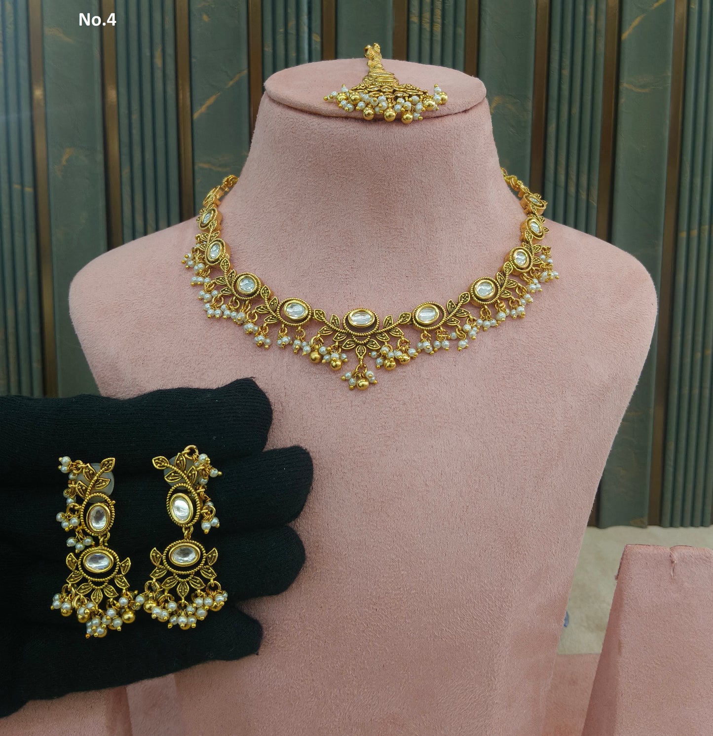 Gold polki Kundan Necklace set/ Gold Necklace Romi sets