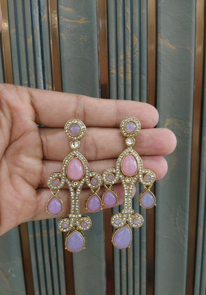 Antique Kundan Bollywood Indian Bega Earrings