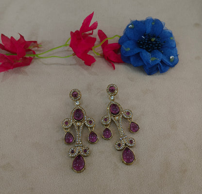Antique Kundan Bollywood Indian Bega Earrings