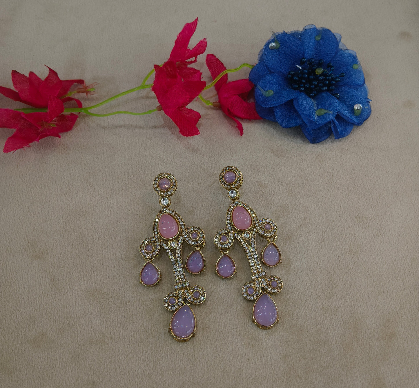Antique Kundan Bollywood Indian Bega Earrings