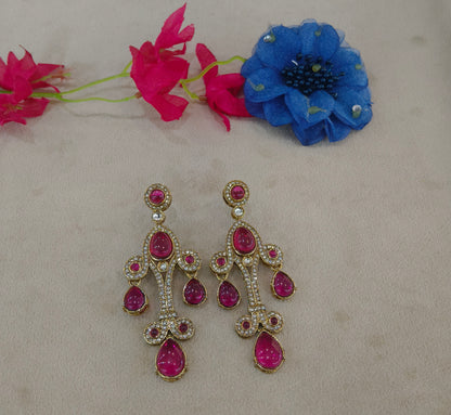 Antique Kundan Bollywood Indian Bega Earrings