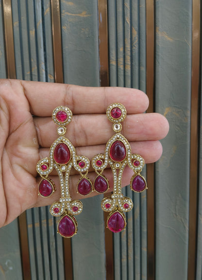 Antique Kundan Bollywood Indian Bega Earrings