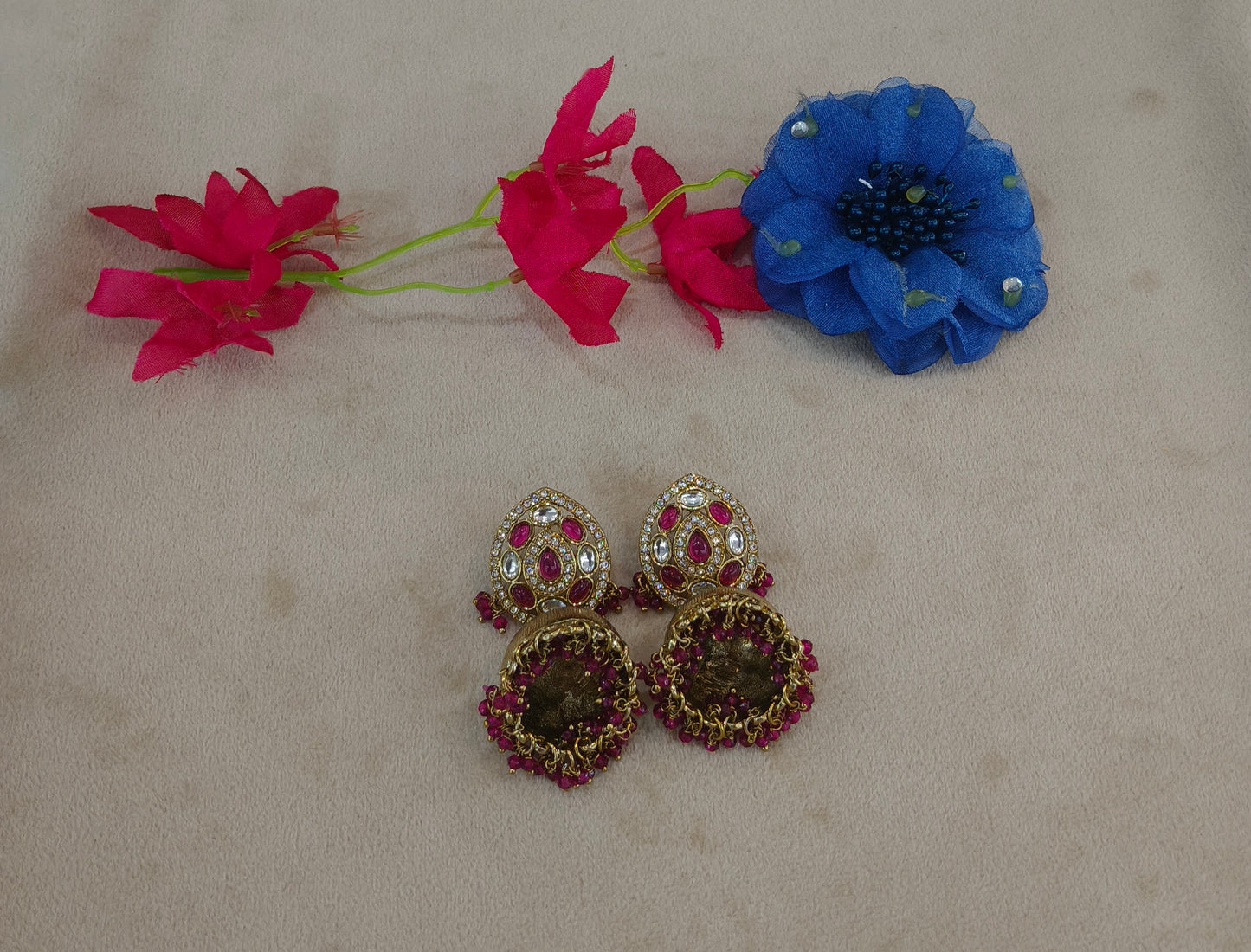 Antique Kundan Jhumki Bollywood Indian Charan Earrings