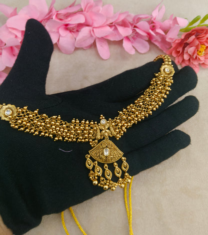 Gold Polki Necklace Jewellery Zarina Set