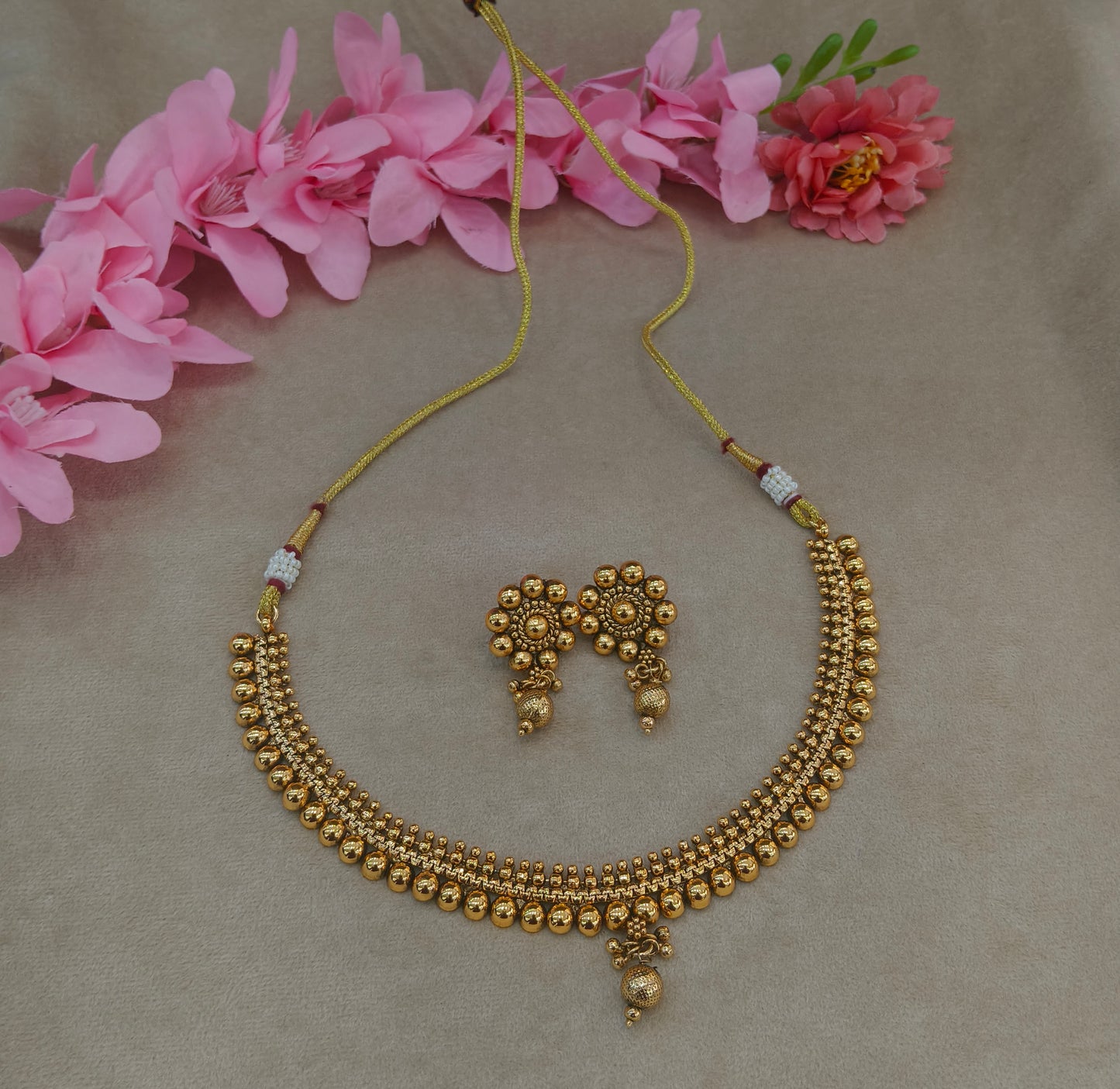 Gold Polki Necklace Jewellery Roma Set