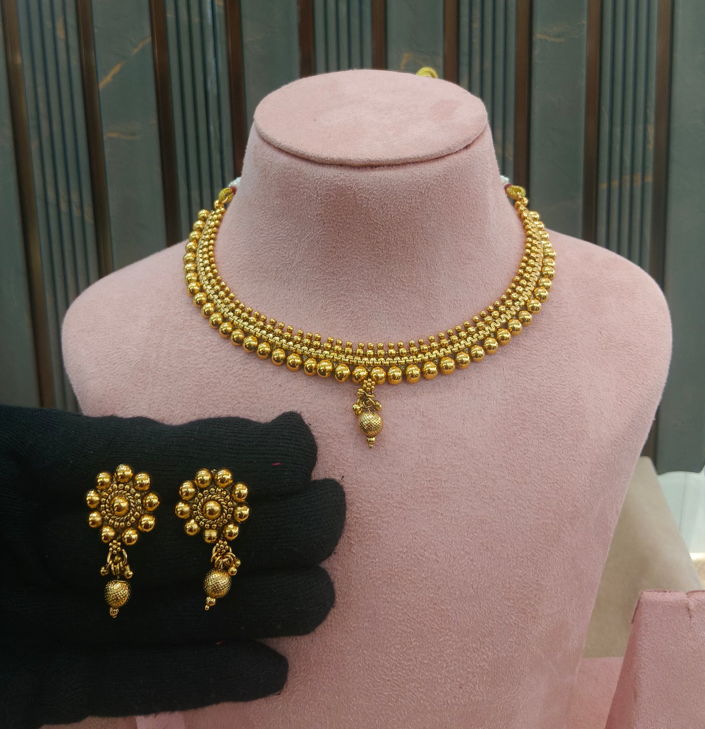 Gold Polki Necklace Jewellery Roma Set