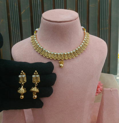 Gold Polki Necklace Jewellery Roma Set