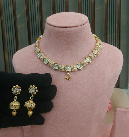 Gold Polki Necklace Jewellery Roma Set