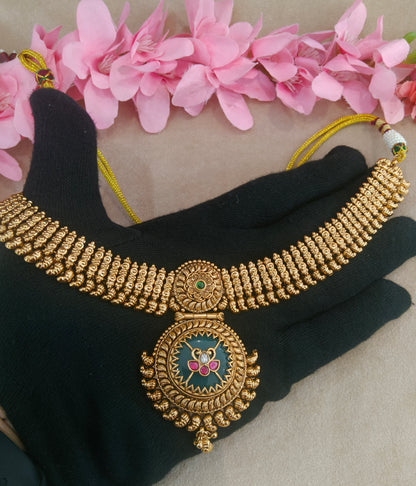 Gold Polki Ruby Sage Green Necklace Jewellery Host Set