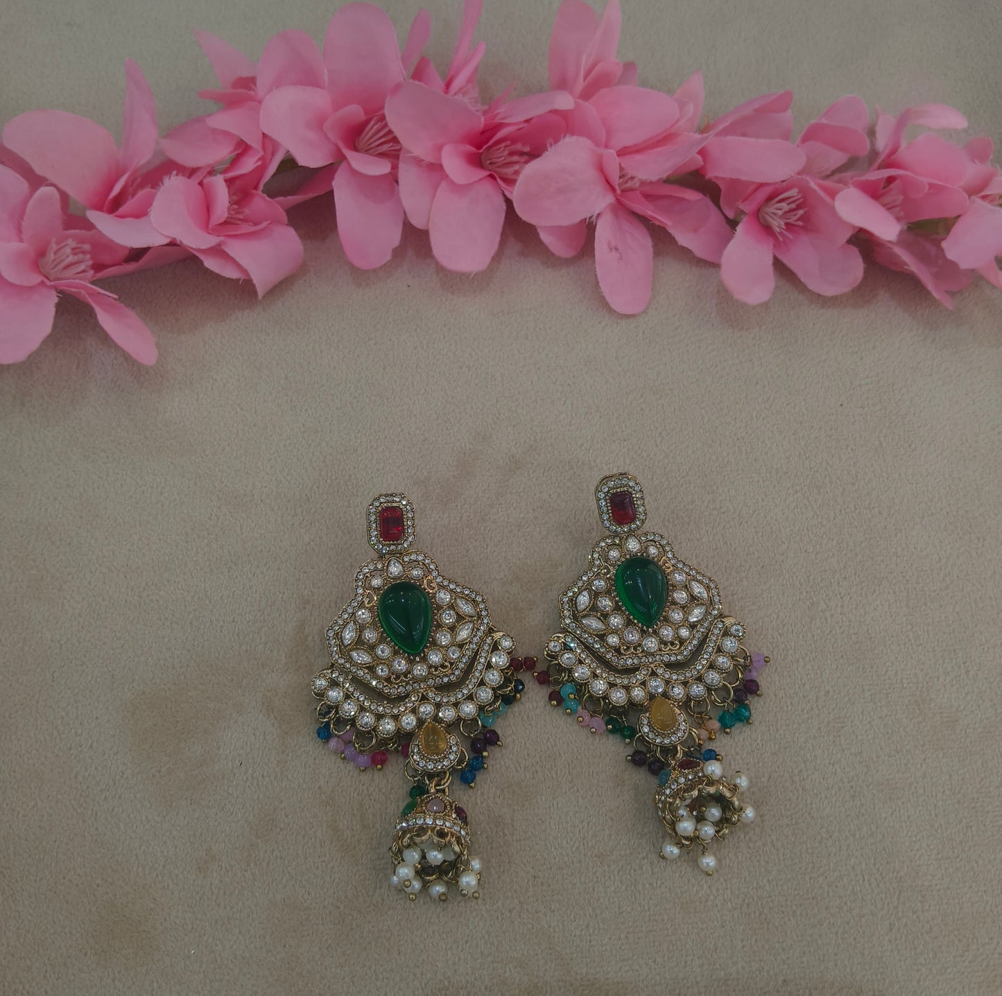 Gold Bollywood Indian Sarpunch Earrings