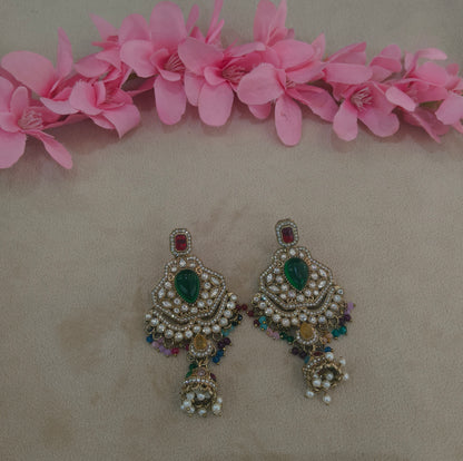 Gold Bollywood Indian Sarpunch Earrings