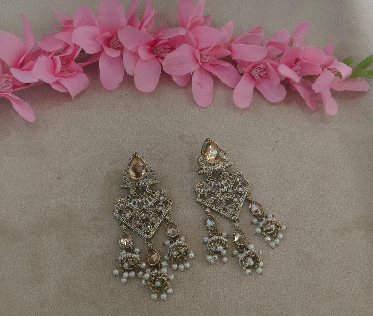 Gold Bollywood Indian Sarpunch Earrings