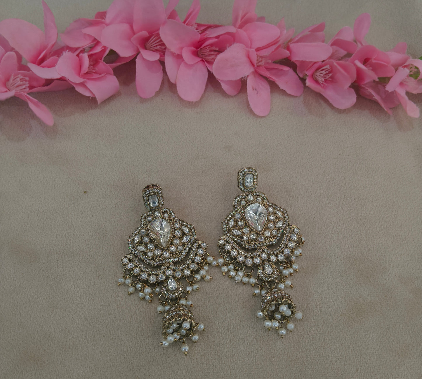 Gold Bollywood Indian Sarpunch Earrings