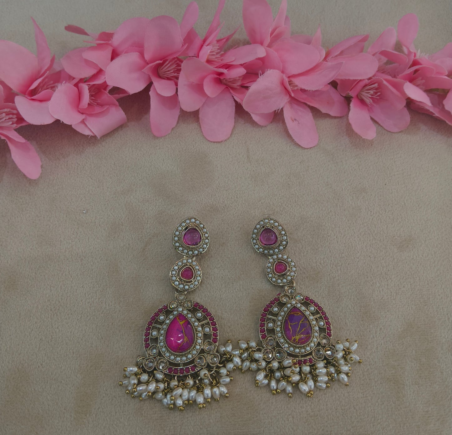 Gold Bollywood Indian Kanif Earrings
