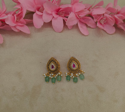 Gold Polki Yaad Earrings