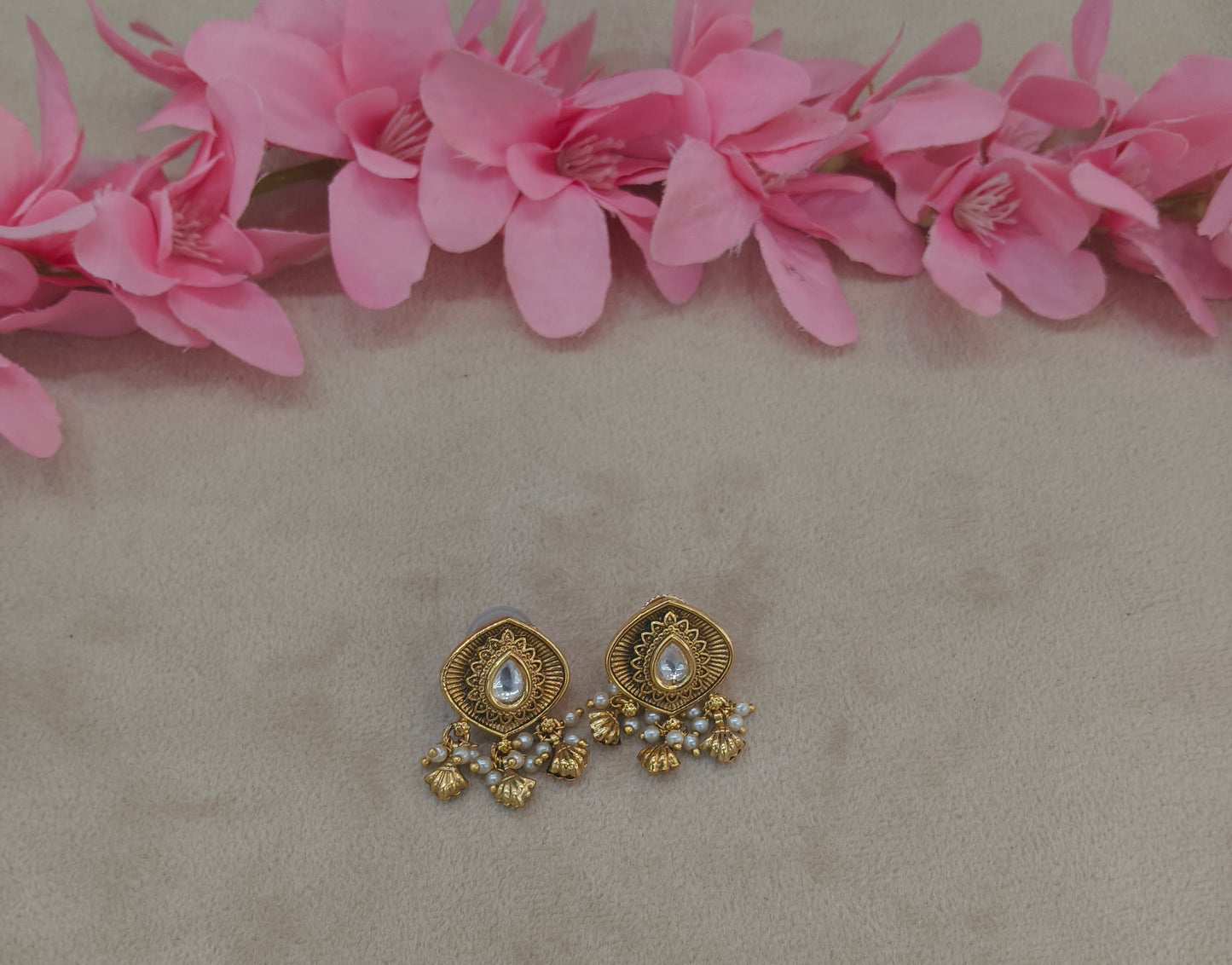 Gold Polki Yaad Earrings