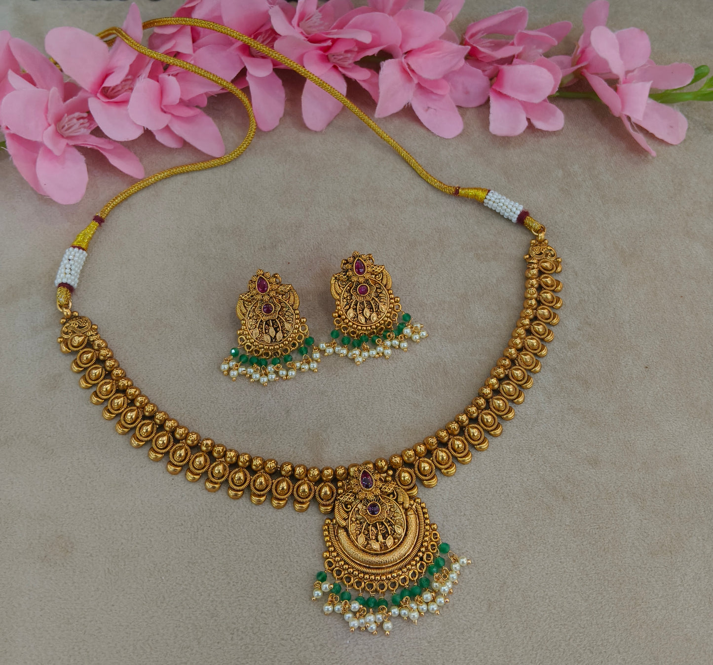 Gold Polki Necklace Jewellery Zarina Set