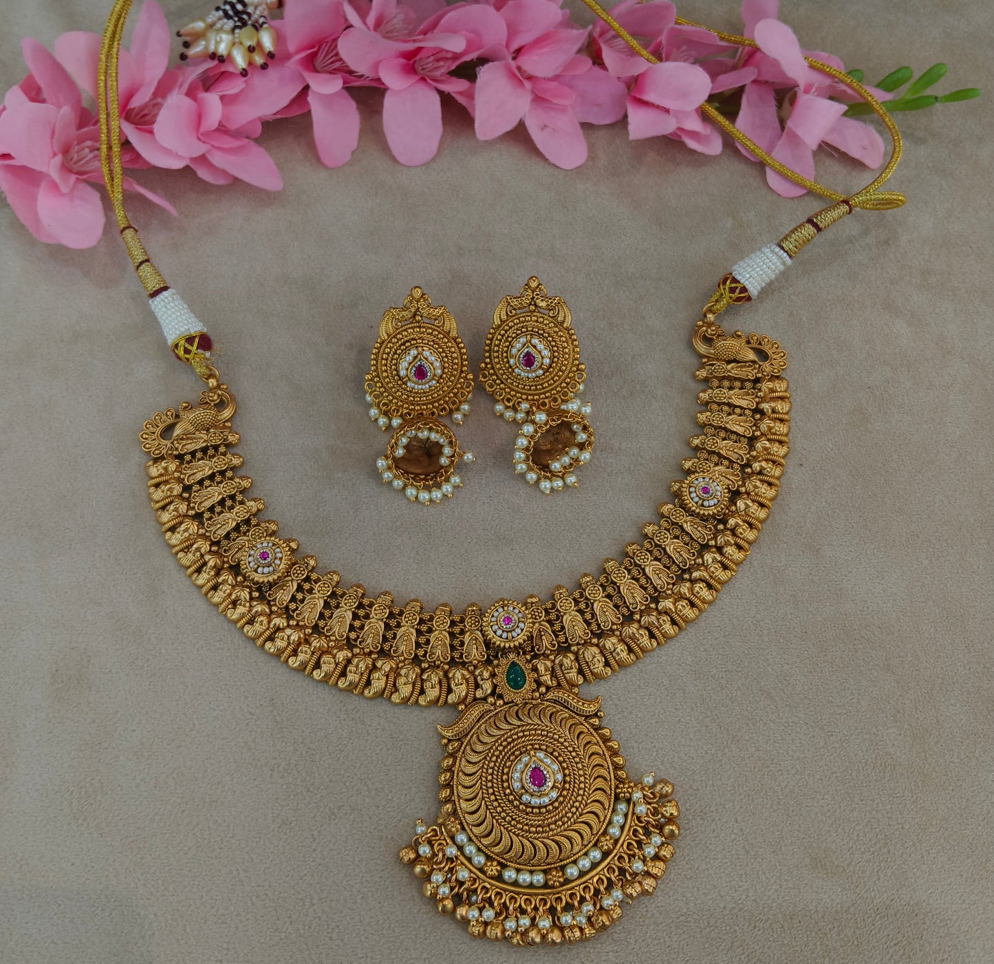 Gold Polki Necklace Jewellery Zarina Set