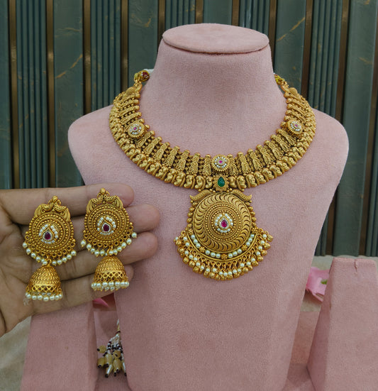 Gold Polki Necklace Jewellery Zarina Set